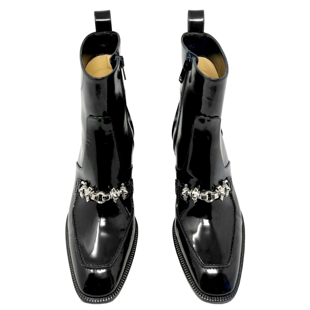 Christian Louboutin Black Leather Mayerswing Donna 55 Block Heel Ankle Boots